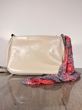 Patricia Nash Ivory Leather Crossbody Bag with Scarf NWOT